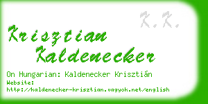 krisztian kaldenecker business card