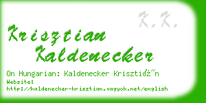 krisztian kaldenecker business card